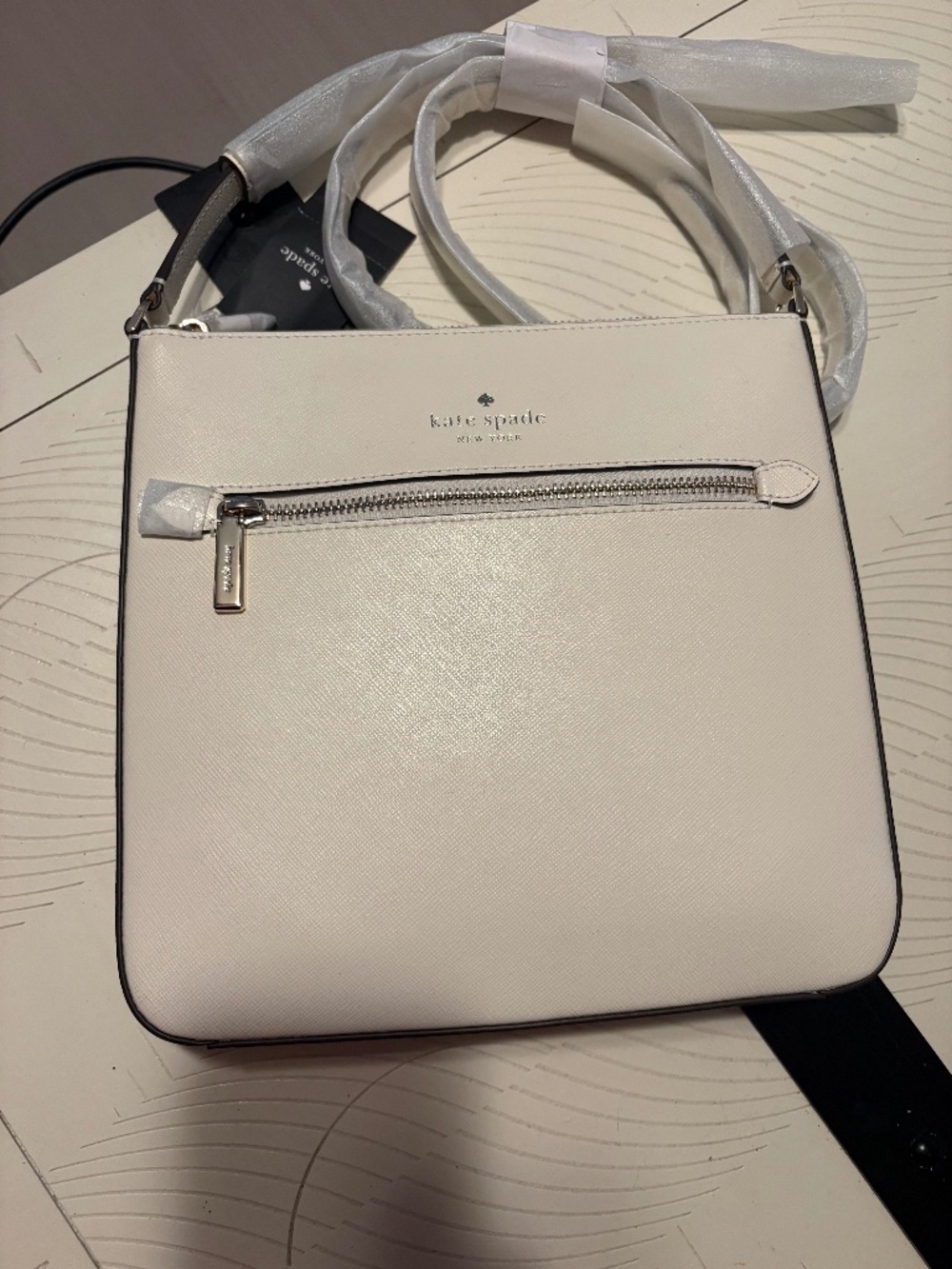 Kate Spade, large, white, crossbody bag. Brand new with tags.